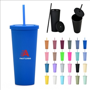 24OZ Coffee Tumbler Water Cup With Straw and Lid